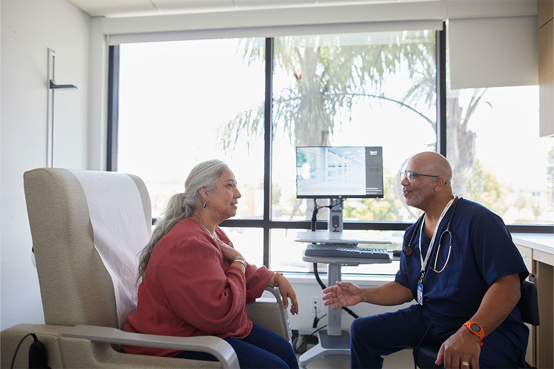 Physician visiting patient.