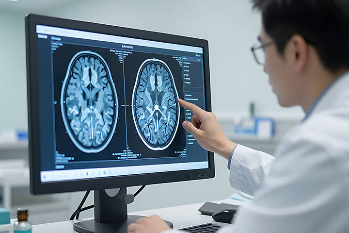 Doctor and neurology patient